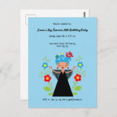 Fado Sängerin Birthday Party Einladung Postkarte (Vorne/Hinten)