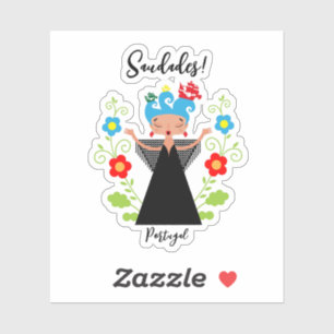 Fado-Sängerin mit portugiesischen Karawanenschiffe Aufkleber