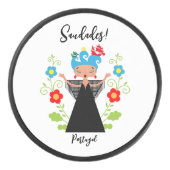 Fado-Sängerin mit portugiesischen Karawanenschiffe Eishockey Puck (Vorderseite)