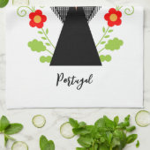 Fado-Sängerin mit portugiesischen Karawanenschiffe Geschirrtuch (Gefaltet)