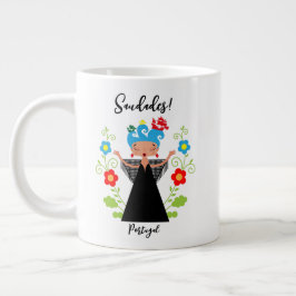 Fado-Sängerin mit portugiesischen Karawanenschiffe Jumbo-Tasse