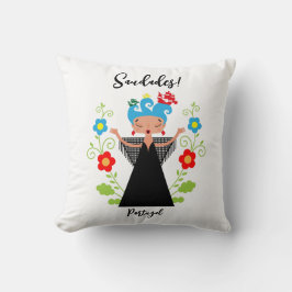 Fado-Sängerin mit portugiesischen Karawanenschiffe Kissen