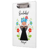 Fado-Sängerin mit portugiesischen Karawanenschiffe Klemmbrett (Links)