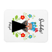 Fado-Sängerin mit portugiesischen Karawanenschiffe Magnet (Horizontal)