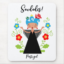 Fado-Sängerin mit portugiesischen Karawanenschiffe Mousepad