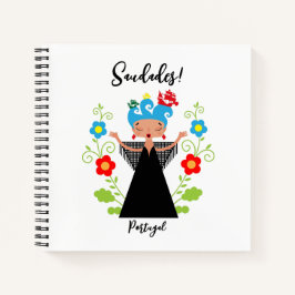 Fado-Sängerin mit portugiesischen Karawanenschiffe Notizblock