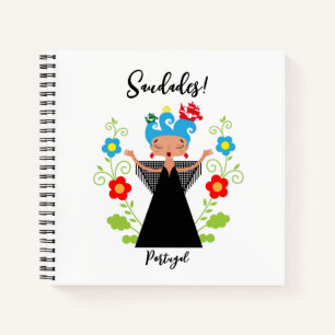 Fado-Sängerin mit portugiesischen Karawanenschiffe Notizblock