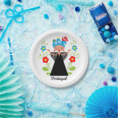 Fado-Sängerin mit portugiesischen Karawanenschiffe Pappteller (Party)