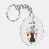 Fado-Sängerin mit portugiesischen Karawanenschiffe Schlüsselanhänger (Vorderseite links)