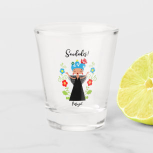 Fado-Sängerin mit portugiesischen Karawanenschiffe Schnapsglas