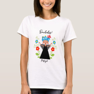 Fado-Sängerin mit portugiesischen Karawanenschiffe T-Shirt