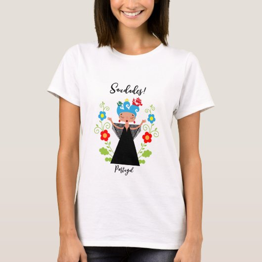 Fado-Sängerin mit portugiesischen Karawanenschiffe T-Shirt (Vorderseite)