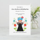 Fado-Sängerin mit Schiffen Geburtstagsparty Einladung (Stehend Vorderseite)