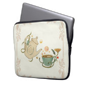 Faecore Grafik Art, Beige Teestunde Laptopschutzhülle (Vorderseite Links)