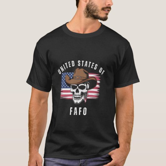 FAFO American Flag Skull T-Shirt (Vorderseite)