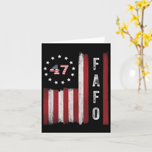 Fafo Flag Trump Funny Karte (Gelbe Blume)