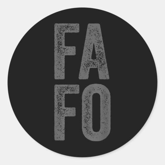 Fafo für weitere Informationen Runder Aufkleber (Vorderseite)