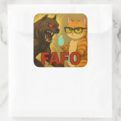 FAFO: Guard Dogs & Savage Cats Quadratischer Aufkleber (Tasche)