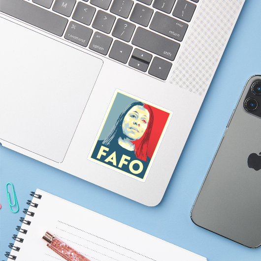 FAFO: Letitia James Aufkleber (Laptop mit iPhone)