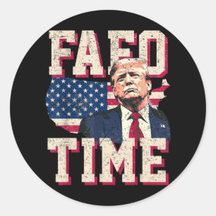 Fafo Trump Flag Funny Runder Aufkleber