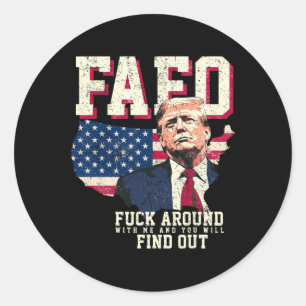 Fafo Trump uns Amerikanische Karte Flagge Runder Aufkleber