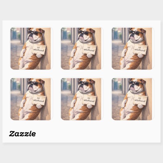 FAFO — Unbothered Bulldog Sticker (Blatt)