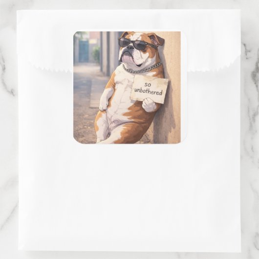 FAFO — Unbothered Bulldog Sticker (Tasche)