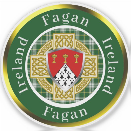 Fagan Shield & Celtic Cross Personalisiert Aufkleber (Vorderseite)