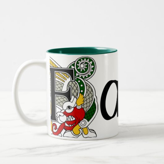 Fahey keltische Drache-Tasse Zweifarbige Tasse (Links)
