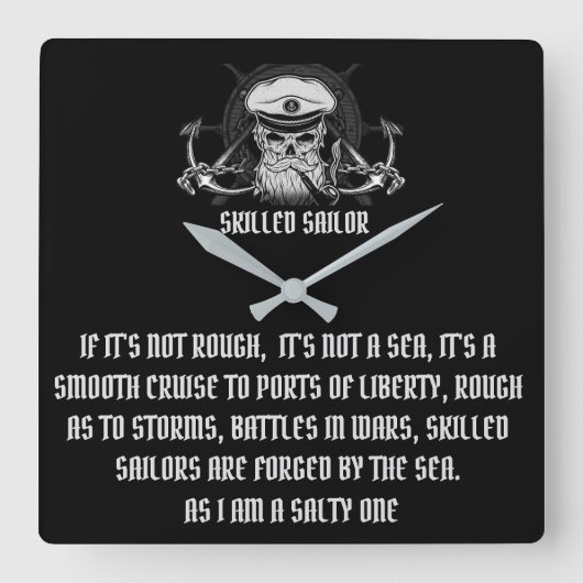 FÄHIGE SAILOREN QUADRATISCHE WANDUHR (Vorderseite)