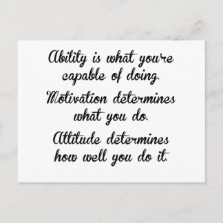 Fähigkeit Motivation Attitude Postkarte