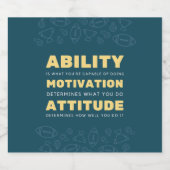 Fähigkeit, Motivation, Einstellung Inspiration Bierflaschenetikett (Einzelnes Label)