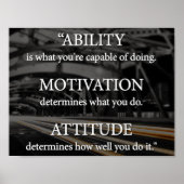 Fähigkeit, Motivation, Einstellung Poster (Vorne)