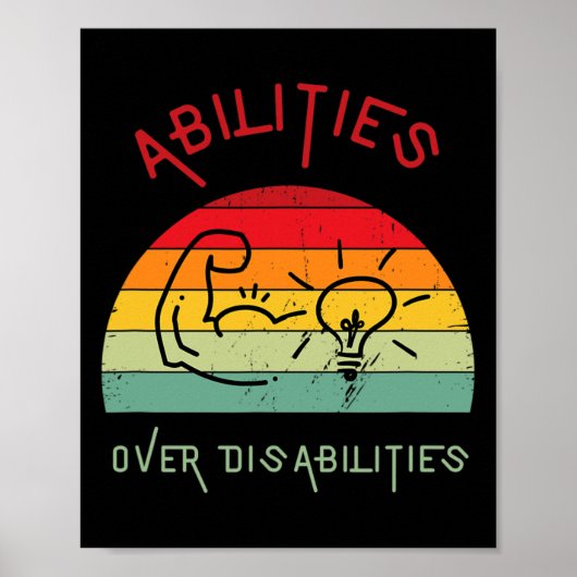 Fähigkeiten gegenüber Behinderungen Männer Frauen  Poster (Vorne)