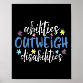 Fähigkeiten überwiegen Behinderungen Autismus Bewu Poster (Vorne)