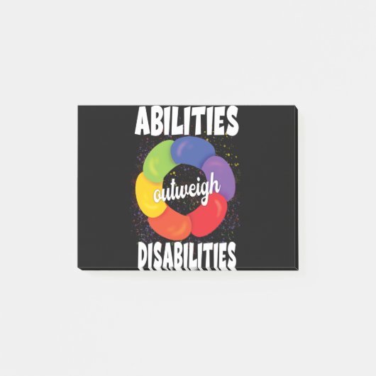 Fähigkeiten überwiegen Behinderungen, Diversity-Me Post-it Klebezettel (Vorderseite)