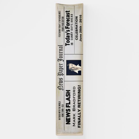 FAHNE 12' x 2,5' - NACHRICHTEN-PAPIERruhestand - Banner (Vertikal)