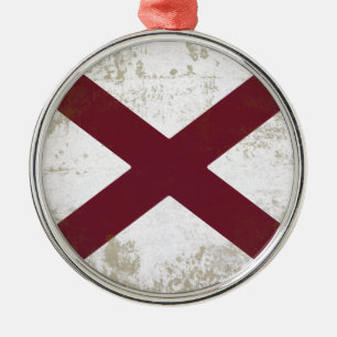 FAHNE ALABAMAS SILBERNES ORNAMENT