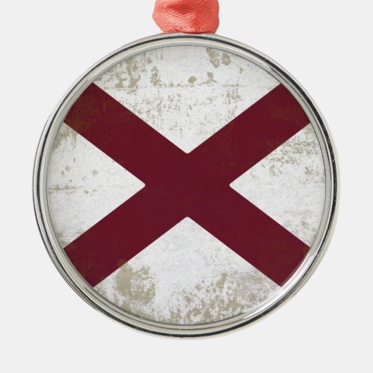 FAHNE ALABAMAS SILBERNES ORNAMENT (Vorne)