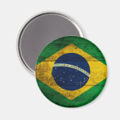 Fahne Altes Holz Brasilien Magnet (Vorderseite/Rückseite)