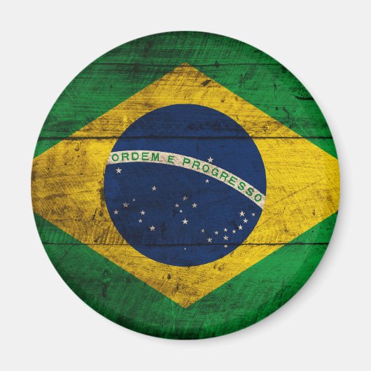 Fahne Altes Holz Brasilien Magnet (Vorne)
