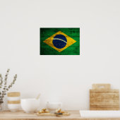 Fahne Altes Holz Brasilien Poster (Küche)