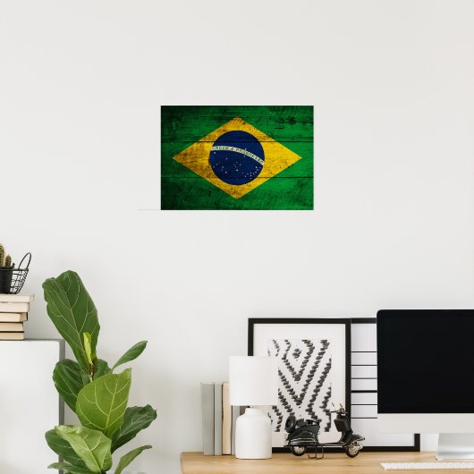 Fahne Altes Holz Brasilien Poster (Heimbüro)