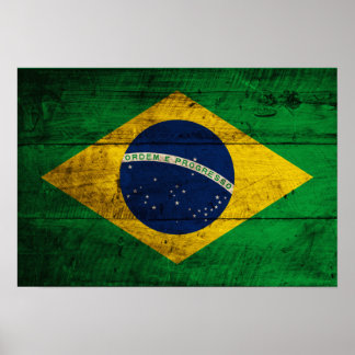 Fahne Altes Holz Brasilien Poster