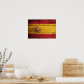 Fahne Altes Holz Spanien Poster (Küche)