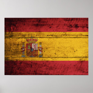 Fahne Altes Holz Spanien Poster