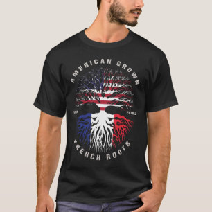 Fahne "American Grown French Roots France" T-Shirt