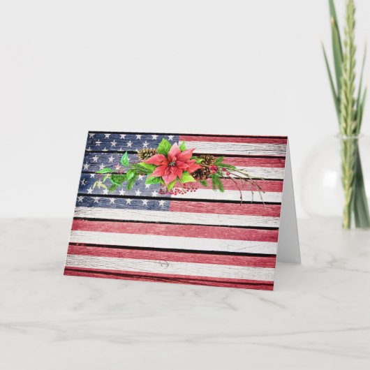 Fahne "American Wood Image Flag" für Weihnachten / (Vorderseite)