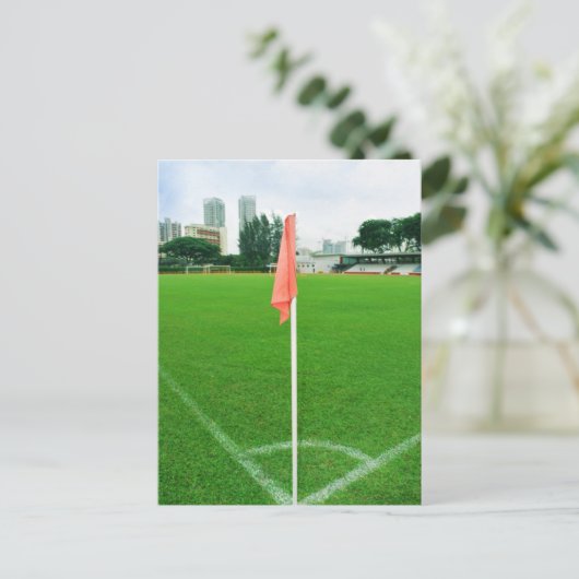 Fahne an der Fußball-Ecke Postkarte (Stehend Vorderseite)