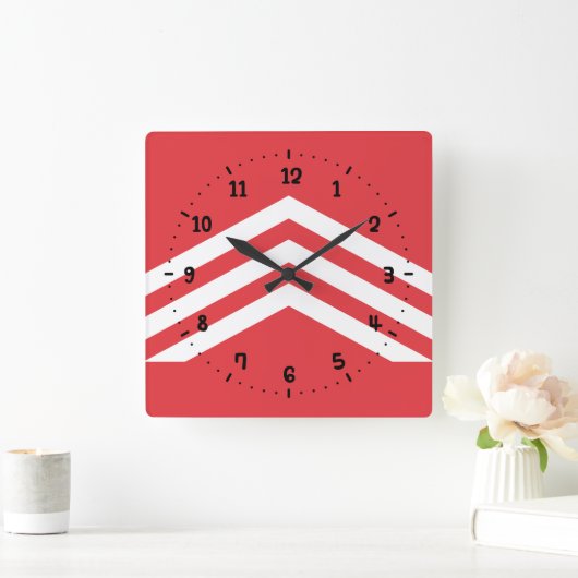 Fahne an der Wand des Glamorgelplatzes Quadratische Wanduhr (Zuhause)